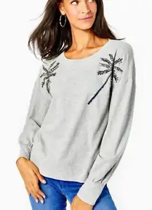 Lilly Pulitzer NEW Tippie Embellished Sweatshirt Cotton Resortwear Size Large
