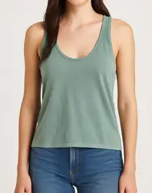 Rag & Bone Sage Green Scoop Neck Tank Top XS Green Minimalist Basic Layer Fall