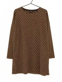 Topshop chevron‎ print shift dress lightweight sweater dress size 8