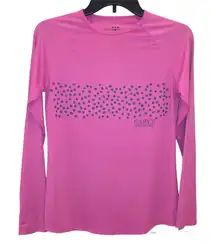 Title Nine Carve Designs Polka Dot Long Sleeve Athletic Shirt Rash Guard pink S‎
