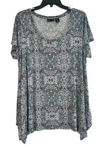 JNY Jones New York Paisley Short Sleeve 1X