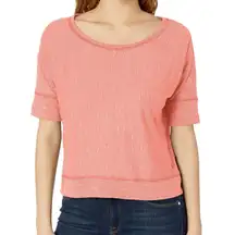 Prana Women’s Size S Orange Top Vana Tee Striped Short Sleeve Outdoor Gorpcore