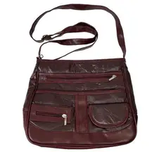 Purse with Lots of Pockets Dark‎ Maroon Medium Size