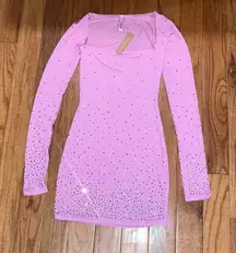 SKIMS Sheer Jelly Rhinestone Dress Petal