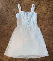 Aeropostale white eyelet lace up front pirate boho XS sundress