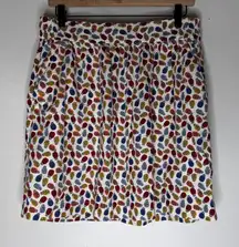 Loft Outlet Medium‎ Colorful Pineapple Linen Blend Skirt Skater CP0113