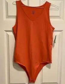 Torrid Womens Bodysuit Coral 2XL V-Neck Sleeveless Snap Bottom Trendy Casual NWT