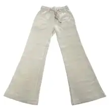 Twenty Montreal Pants‎ Womens XS Ivory Flare Drawstring Corduroy Lounge Canada