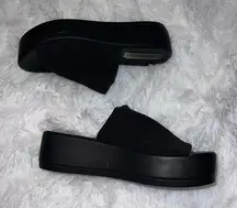 Vintage Y2K Steve Madden Platform Sandals All Black size 9 Made in Italy Chunky