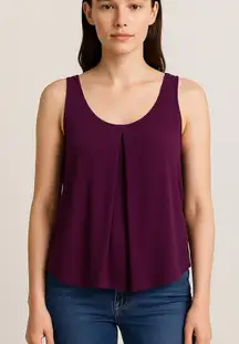 Silence + Noise Purple Silk Semi Sheer Blouse Women’s M Coastal Preppy Minimal