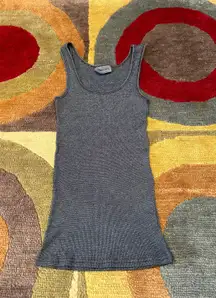 Michal Starts Dark Grey Sparkly Slim Tank Top Y2K Style Vintage Retro One Size