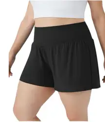 Halara Super High Waisted Pocket & Pocket 2-in-1 Yoga Shorts 4” Sz 1X Long Black