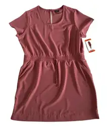 NWT 32 Degrees Women’s Deco‎ Rose Pink Twill Pocket Dress XXL **FLAW**