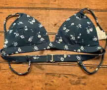 Hollister Womens Bikini Top Only Swim‎ Suit S Snall Green Teal Floral