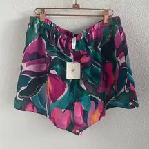 NWT Fabletics Sleep Short Printed Tulipe Elastic Waist XXL