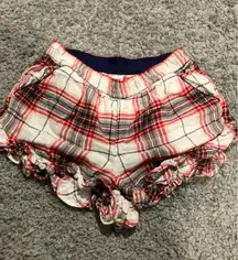 Aerie Pajama Shorts Plaid red and white small