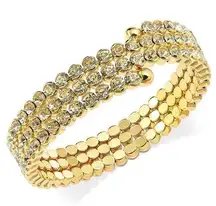 INC Coil WRAP BRACELET International Concepts GoldTone Crystal Rhinestone NWOT