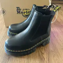 DR MARTENS Audrick Chelsea black leather platform boots booties shoes new