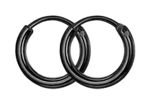 Black Huggie Hoop Earrings 8mm