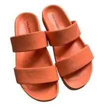 Halmanera Peach Orange Two Strap Sandals 37 6.5