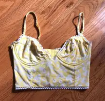 Free People Yellow Floral Corset Top