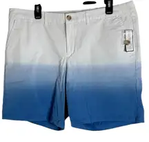 Gap  Factory  Khakis Boyfriend Low Waist White-to-Blue Gradient Shorts size 16