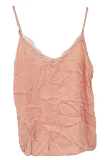 Anthropologie Floreat Womens Y2K Coquette Viscose Lace Cami‎ Top Size XS Coral