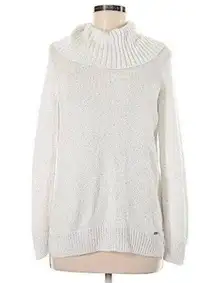 Turtleneck Sweater Knit Sequined in Off-White Size L New w/Tag