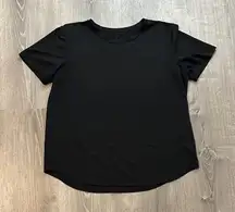 Lululemon High Neck Run and Train Tee Classic Short Sleeve‎ Black Short Top
