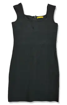 Alice + Olivia Black Square-neck Bodycon Bandage Dress