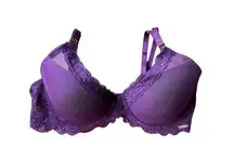 Versace Italia 1969 Underwire Padded Bra Size 34C Satin and LacePurple 19V69