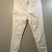 2000s VENUS White Skinny Jeans High-Waisted SZ 8 Cotton Pants Straight Leg Y2K