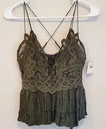 Intimately Free People Olive Sparrow ADELLA Adjustable Spaghetti Strap Cami NWT