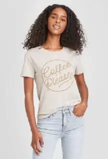 Fifth Sun  Women's Coffee Please Short Sleeve Graphic T-Shirt - Taupe - XS