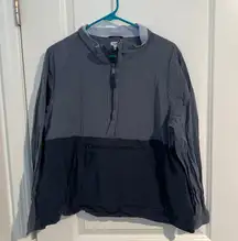 L.L. Bean Seersucker Pullover Anorak Jacket – Size Large – Blue Striped