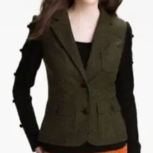 Kensie wool blend tweed popcorn knit sleeve blazer m