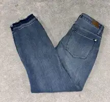 Judy Blue Boy Friend Fit THERMADENIM Jeans Size 1/25 With Undone‎ Hem In EUC