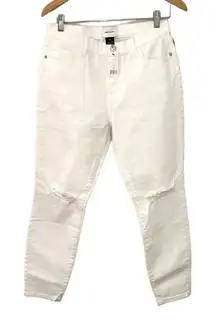 Current Elliot Womens‎ The High Waist Stiletto Distressed Jeans Skinny White 29