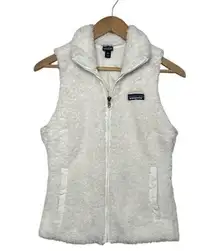 Patagonia Fleece Vest Womens XS White Full Zip Sherpa Retro SN25216 Winter