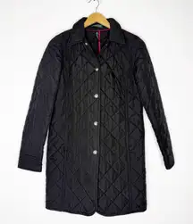 Lauren Ralph Lauren Quilted Coat Black Women’s Small Button Front Jacket
