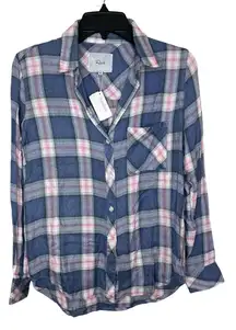 Rails Hunter Indigo Berry Soft Long Sleeve Flannel Plaid Button Shirt