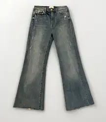 7 For All Mankind Ultra High Rise Dojo Wide Leg Jeans Distressed Size 28