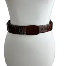 Vintage Hand-Carved Hardwood Belt 52" Boho Hippie Wrap Waist (Koa Style Wood)