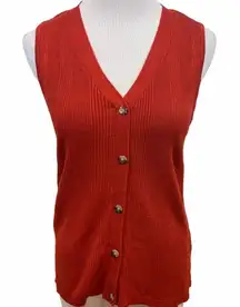 Alex Marie deep rust colored sweater vest S