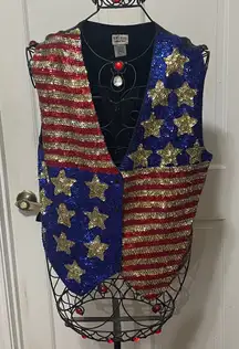 Sequin American Flag Vest