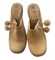 Vintage Y2K Ellemenno “Puffy” suede and rabbit fur platform mules