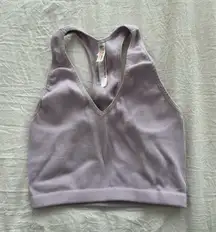 Lavender Free Throw Crop Top FP Movement Ribbed