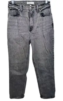 Abercrombie & Fitch Curve Love Ankle Straight Ultra High Rise Jeans Black Sz 28