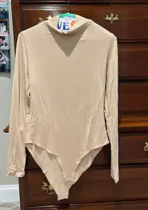 Tan Mock Neck Bodysuit