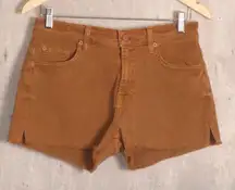 7 For All Mankind Brown Jean Shorts Cognac Brown SZ 31